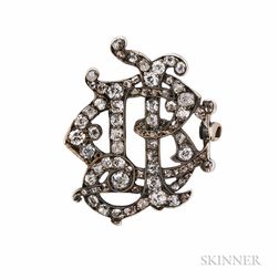 Late Georgian Diamond Monogram Brooch